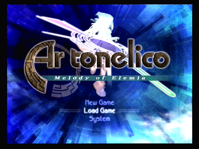 Ar tonelico: Melody of Elemia (PlayStation 2) screenshot: Title screen / main menu