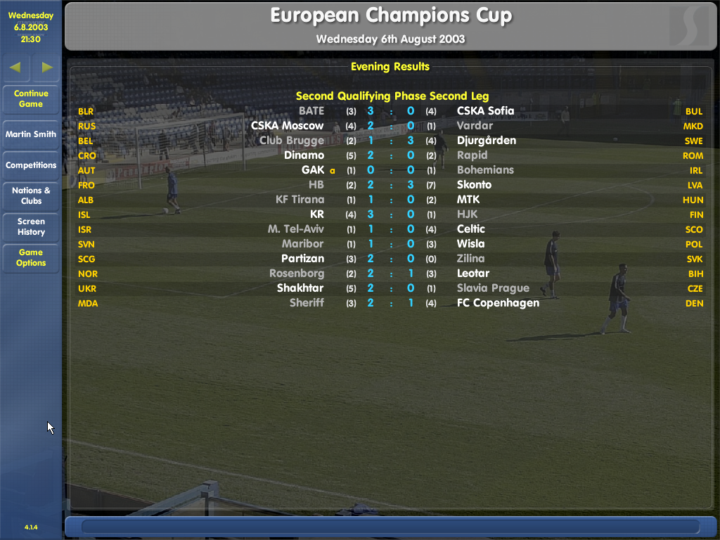 Championship Manager: Season 03/04 (Windows) screenshot: Embarrassing to lose to a team almost called 'Leotard'