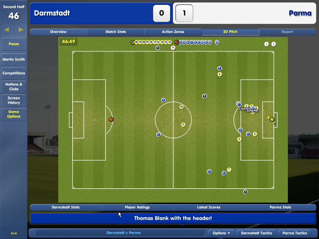 Championship Manager: Season 03/04 (Windows) screenshot: Goalmouth action