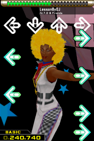 Dance Dance Revolution S (iPhone) screenshot: Shake mode looks the same except the lack of touch screen inferface