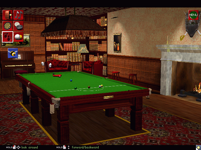 Jimmy White's 2: Cueball (Windows) screenshot: The snooker room in hi-res