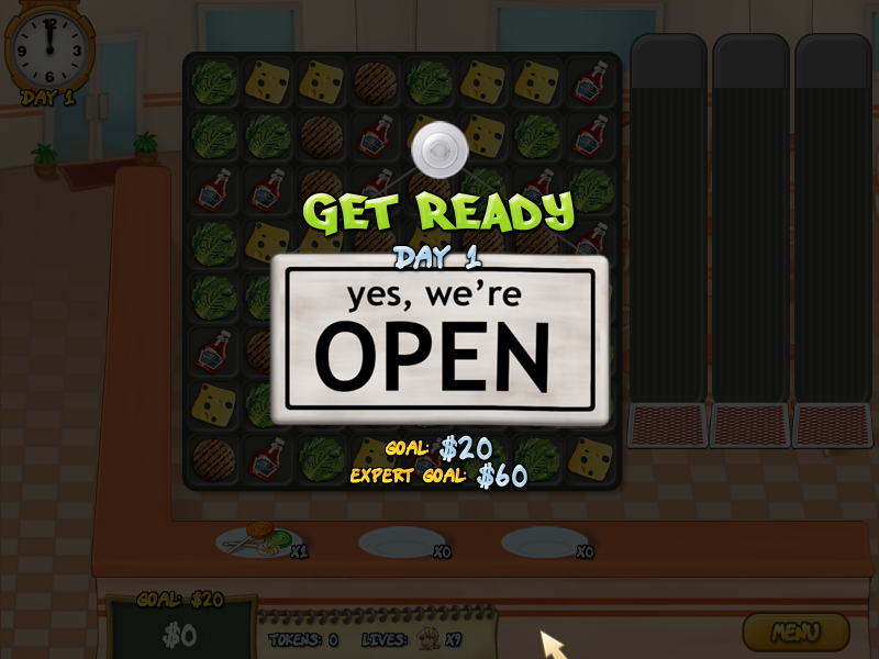 Burger Rush (Windows) screenshot: Ready for business