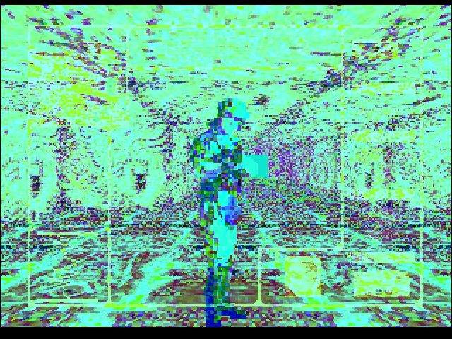 Alien Vs Predator (Jaguar) screenshot: One of the Predator's vision modes.