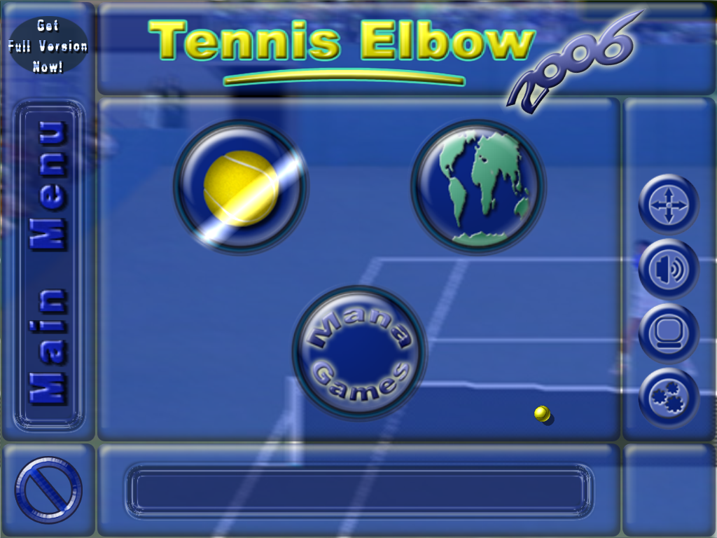 Tennis Elbow 2006 (Windows) screenshot: Main menu