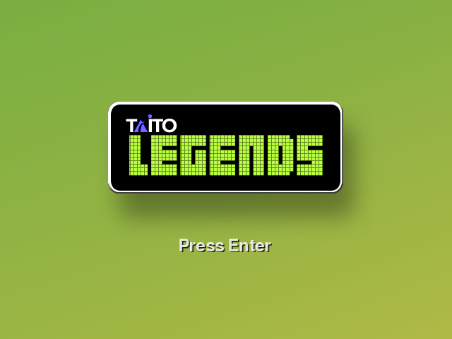 Taito Legends (Windows) screenshot: Title Screen.