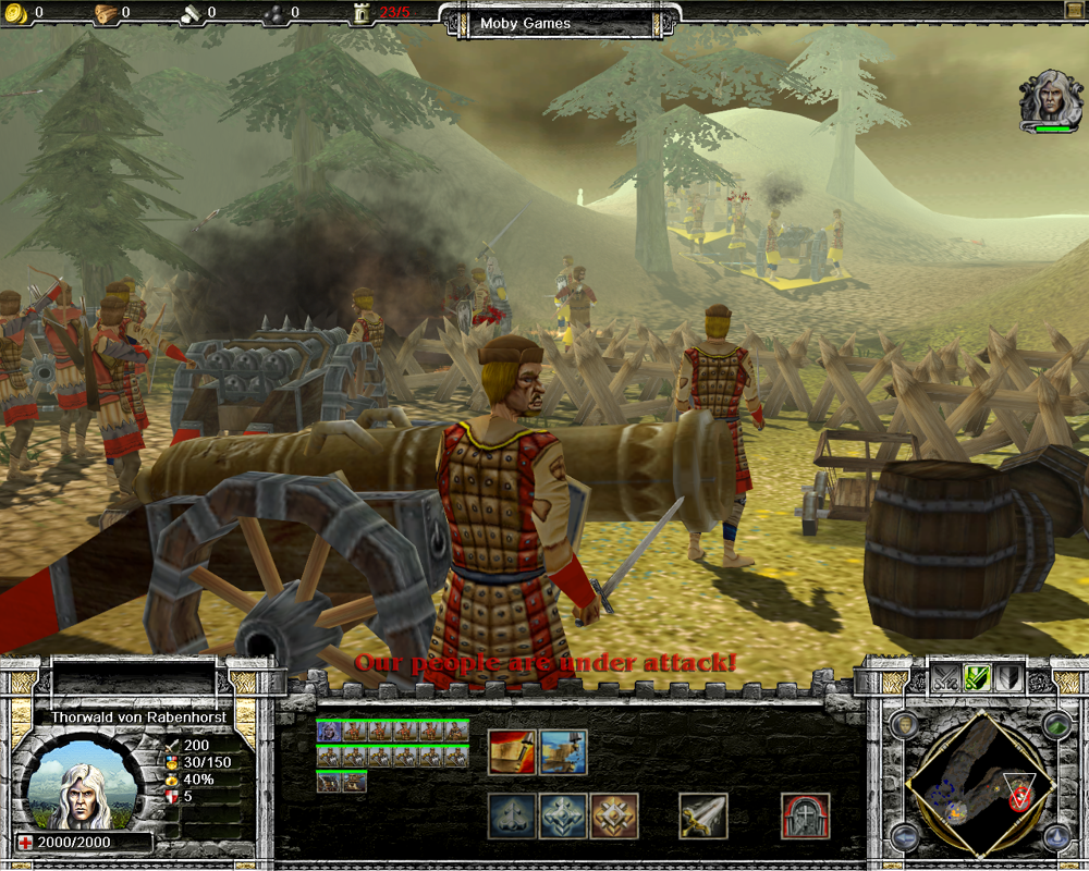 Castle Strike (Windows) screenshot: This is what it looks like on the losing side.