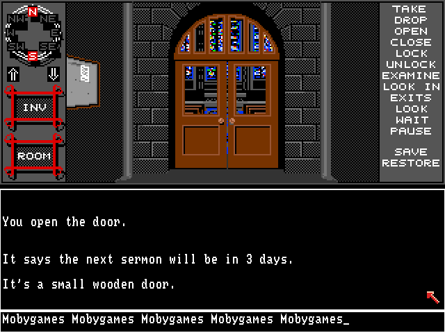 ...A Personal Nightmare (Amiga) screenshot: Church interior