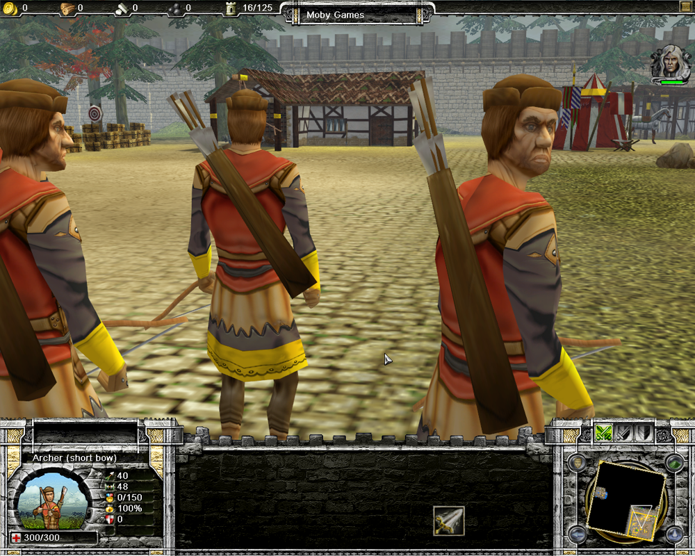 Castle Strike (Windows) screenshot: Your archers await formation training.