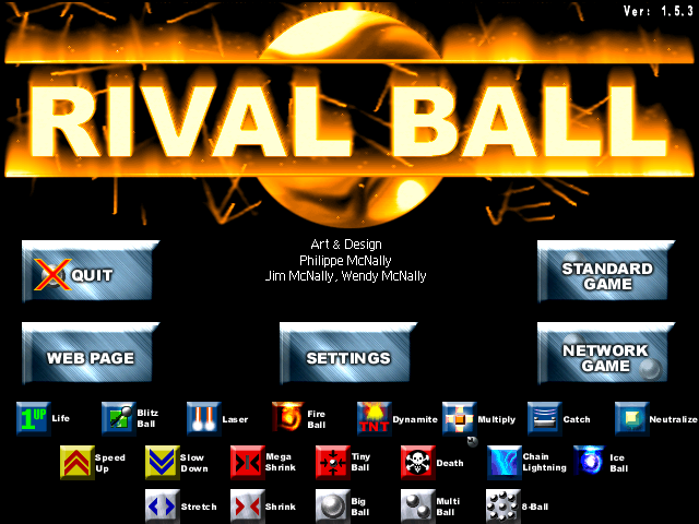 Rival Ball (Windows) screenshot: Main menu