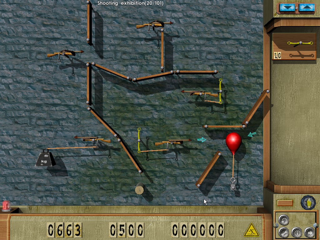 Crazy Machines 1.5: More Gizmos, Gadgets, & Whatchamacallits (Windows) screenshot: Puzzle 20 of 101 - New from the Lab