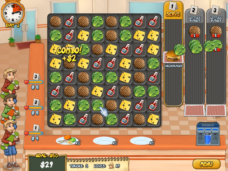 Screenshot of Burger Rush (Windows, 2007) MobyGames