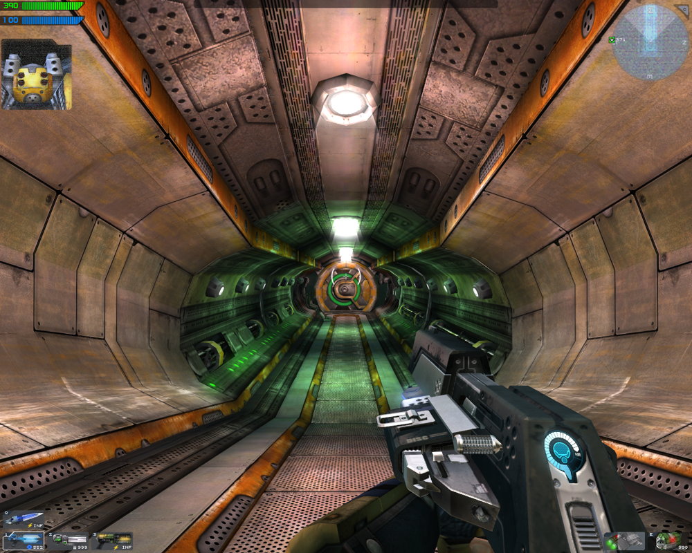 Tribes: Vengeance (Windows) screenshot: And finally you go into an underground base!
