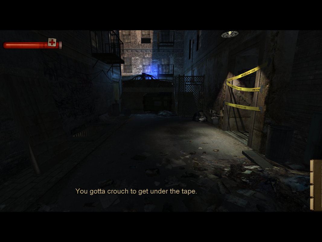 Condemned: Criminal Origins (Windows) screenshot: As with any game there is a starter tutorial that slowly goes away as you get further into the game.