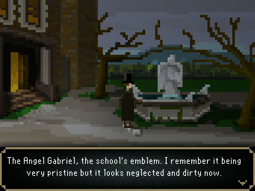 The Last Door: Collector's Edition (Windows) screenshot: Devitt travels to his old school where it all began, to try to find others and warn them, as Anthony asked him to do.