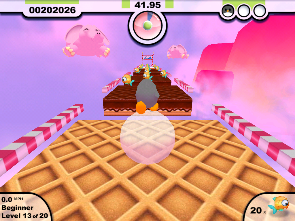 Snowball Run (Windows) screenshot: Moving platforms require timing and patience