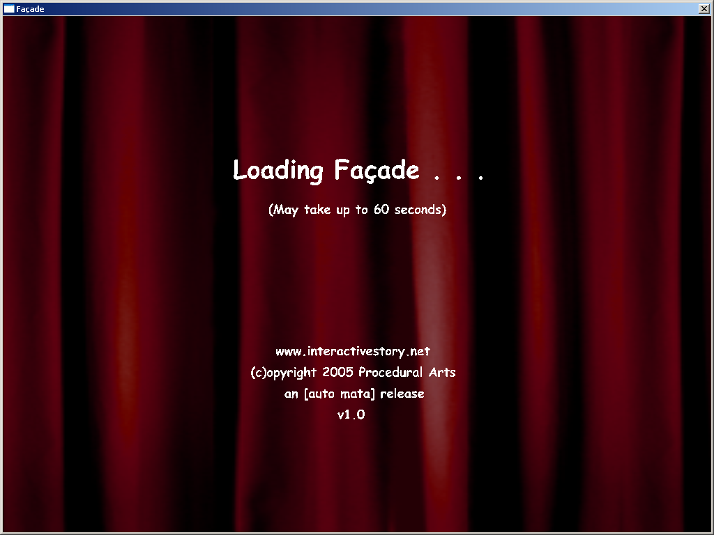 Façade (Windows) screenshot: Start screen