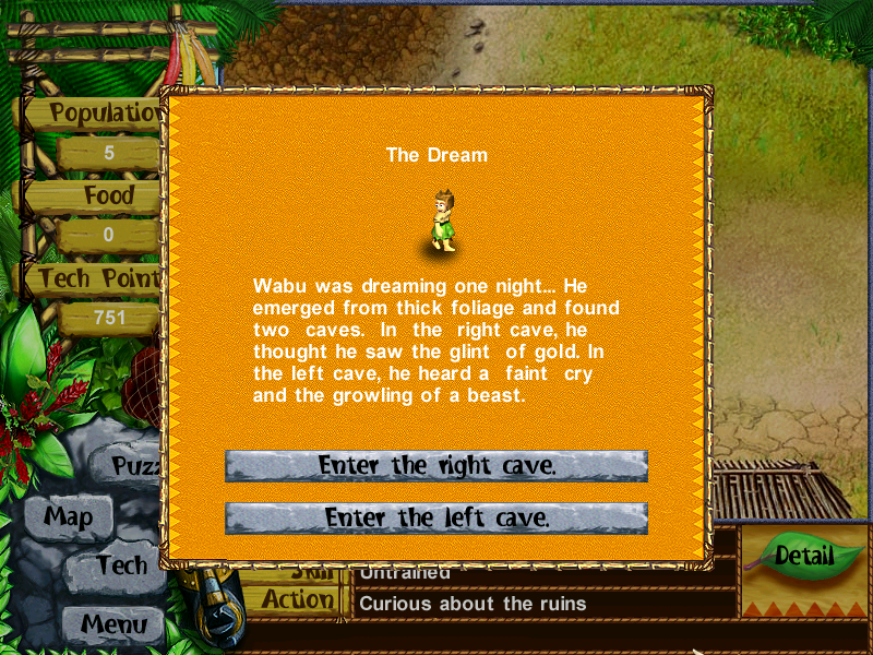 Village Sim (Windows) screenshot: Cave drama