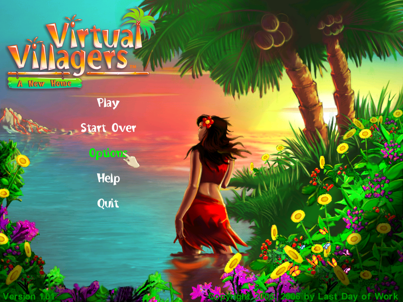 Village Sim (Windows) screenshot: Main menu