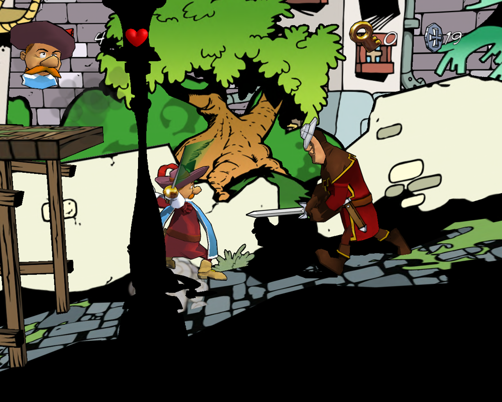 Legendo's The Three Musketeers (Windows) screenshot: Some guards just run towards you with the sword drawn.