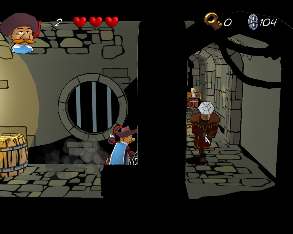 Legendo's The Three Musketeers (Windows) screenshot: A guard coming around the corner.