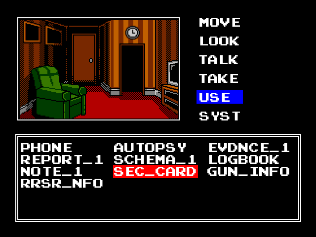 Fedora Spade: The Red Ring (Windows) screenshot: An overview of the different types of evidence the player can use.