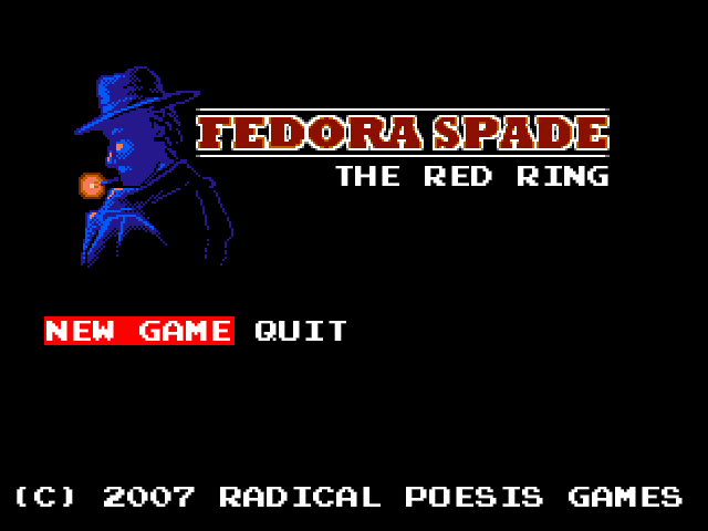 Fedora Spade: The Red Ring (Windows) screenshot: Title screen