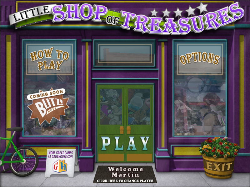 Little Shop of Treasures (Windows) screenshot: Main menu