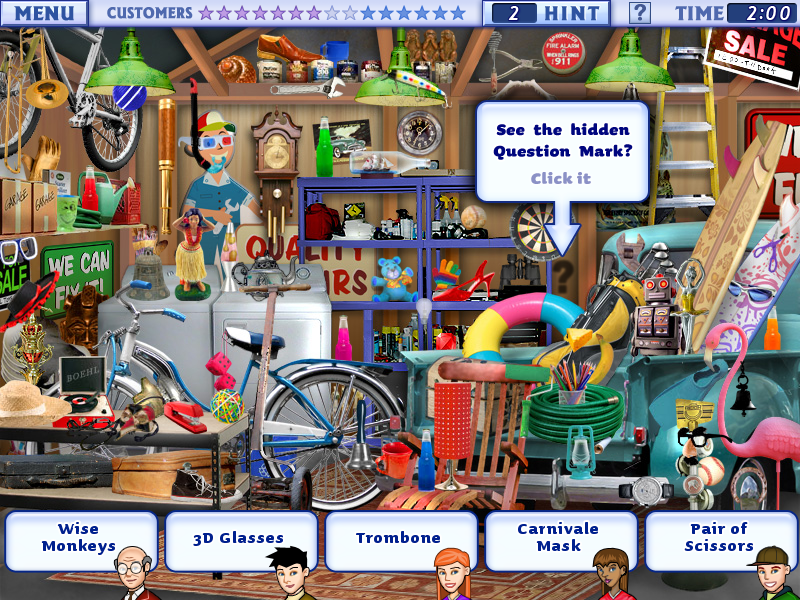 Little Shop of Treasures (Windows) screenshot: The question mark gives you another hint