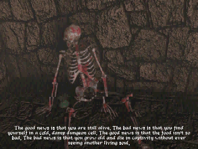 An Elder Scrolls Legend: Battlespire (DOS) screenshot: Death screen
