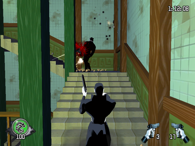 Drake of the 99 Dragons (Windows) screenshot: ..but his scripting breaks down more often than not, getting him stuck. Just ignore him, and keep following the mission path.