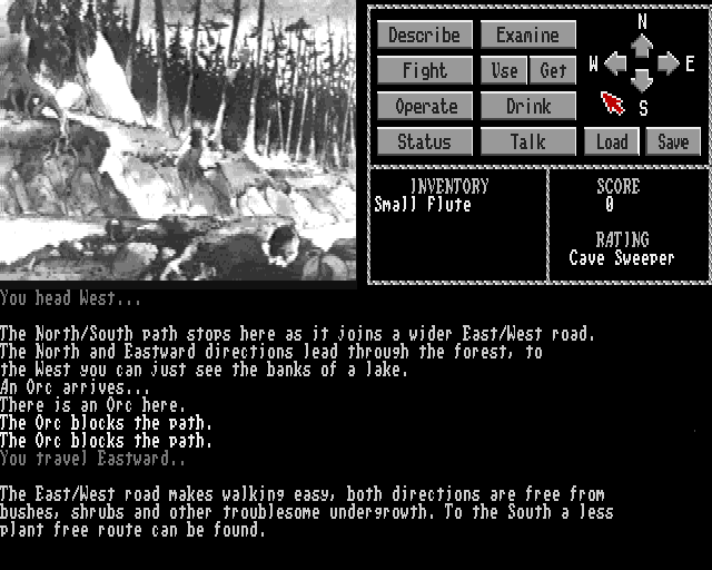 The Talisman (Amiga) screenshot: East/West road