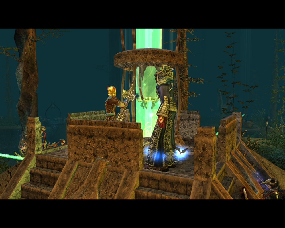 Dungeon Siege II (Windows) screenshot: Solving the puzzle of the Elen'lu Isles.