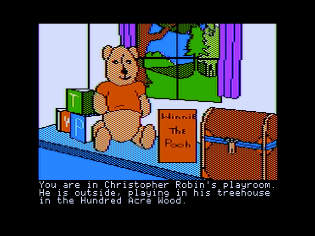 Winnie the Pooh in the Hundred Acre Wood (Apple II) screenshot: Beginning location