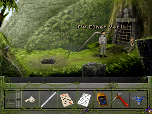 The Infinity String (Windows) screenshot: A wounded soldier in the jungle