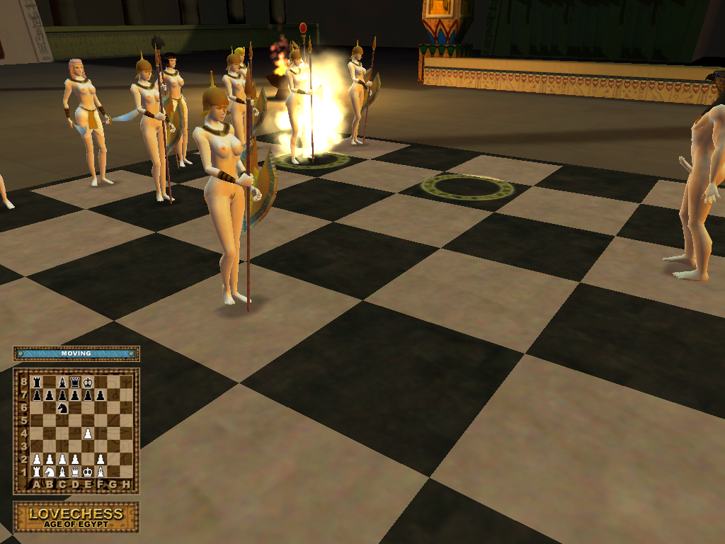 LoveChess: Age of Egypt (Windows) screenshot: Mystically making my move from one board location to another.