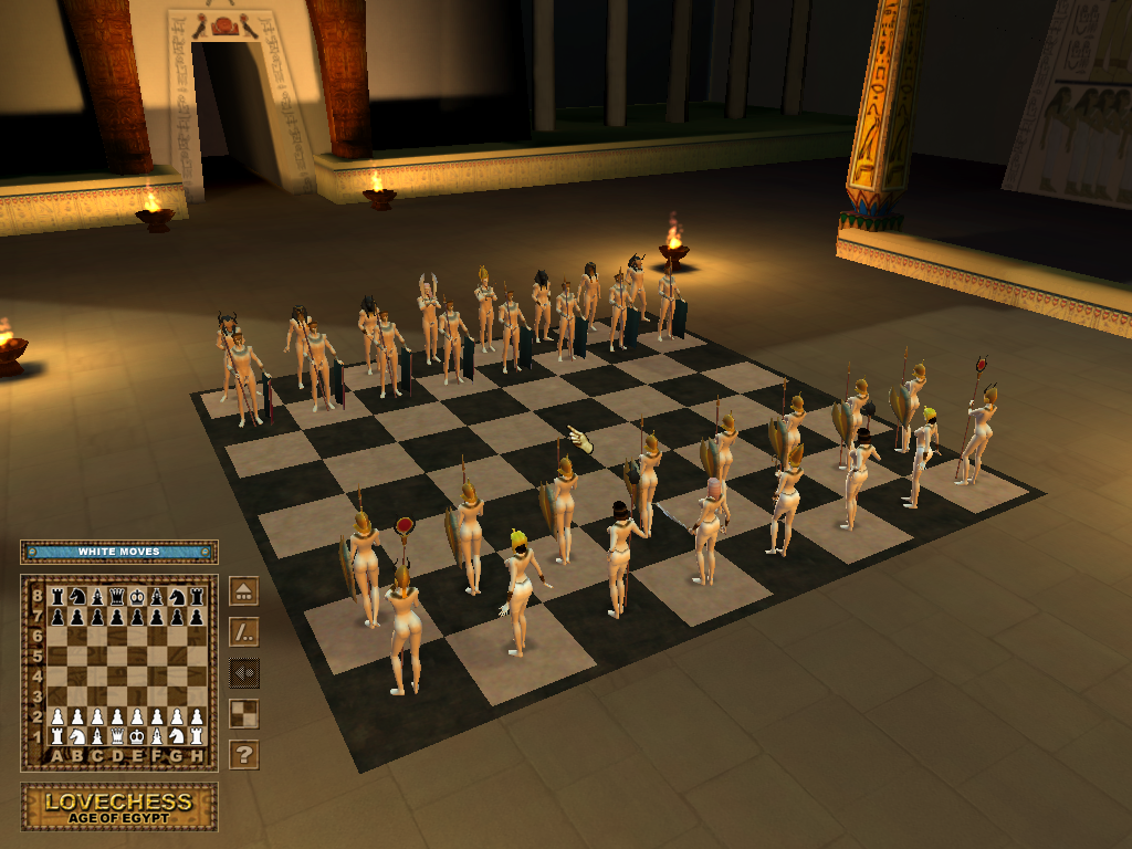 LoveChess: Age of Egypt (Windows) screenshot: Starting positions on the board