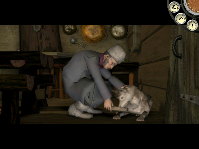 AGON: Episode 2 - Adventures in Lapland (Windows) screenshot: Helping this dog is the key to moving forward.