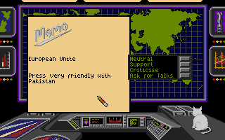 Global Commander (Amiga) screenshot: Memo