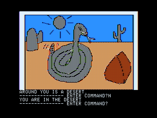 Hi-Res Adventure #2: The Wizard and the Princess (Apple II) screenshot: Watch out for snakes!