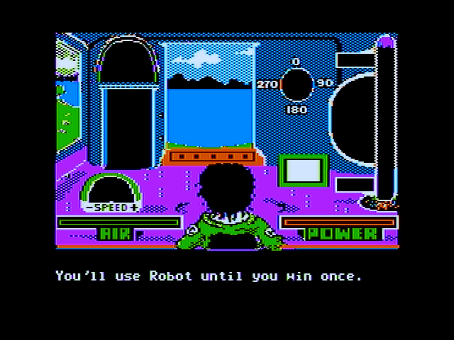 Sub Mission (Apple II) screenshot: Luckily you get to practice some missions with a robot before the real thing!