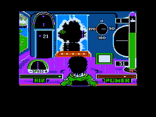 Sub Mission (Apple II) screenshot: The main game screen