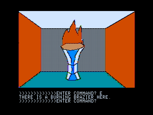 The Demon's Forge (Apple II) screenshot: A random giant flame