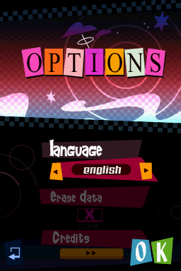 Nervous Brickdown (Nintendo DS) screenshot: Options