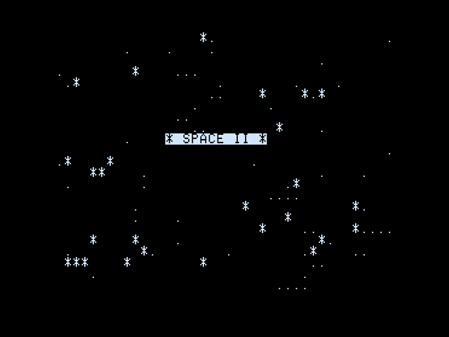 Space II (Apple II) screenshot: Title screen