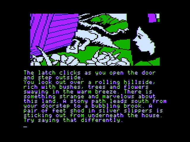 The Wizard of Oz (Apple II) screenshot: We might not be in Kansas anymore!