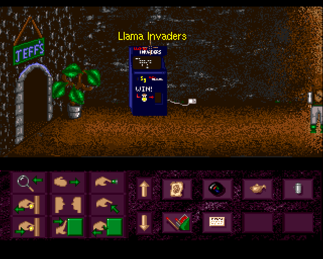 Keith's Quest (Amiga) screenshot: Llama invaders machine