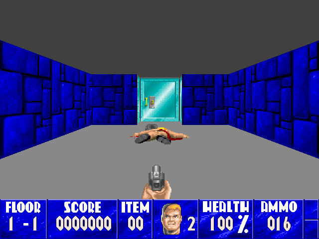 Wolfenstein 3D (Macintosh) screenshot: Everybody should recognise at least this one!