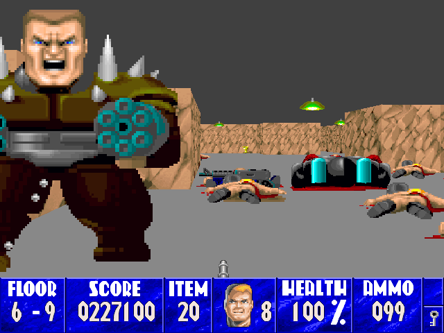 Wolfenstein 3D (Macintosh) screenshot: These two bosses come as a pair!