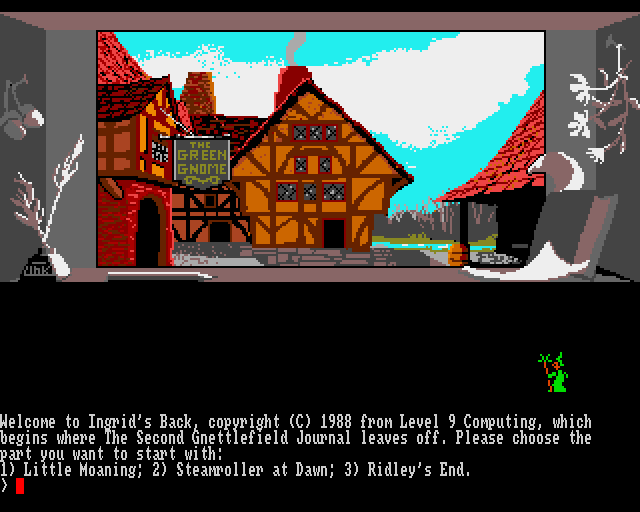 Ingrid's Back! (Amiga) screenshot: Chapter selection
