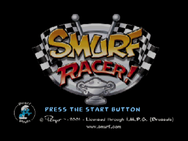Smurf Racer (PlayStation) screenshot: Title screen.
